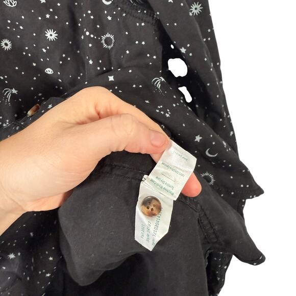 Marine Layer Rebekah Eclipse Celestial Print Button Up Shirt Black Womens XL - Picture 6 of 7